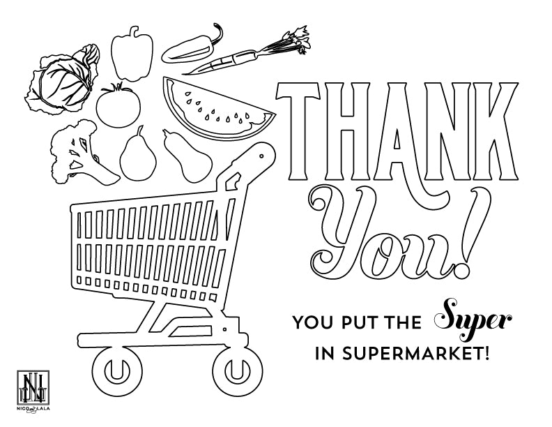 Grocery store coloring sheet downloadable pdf â nico and lala