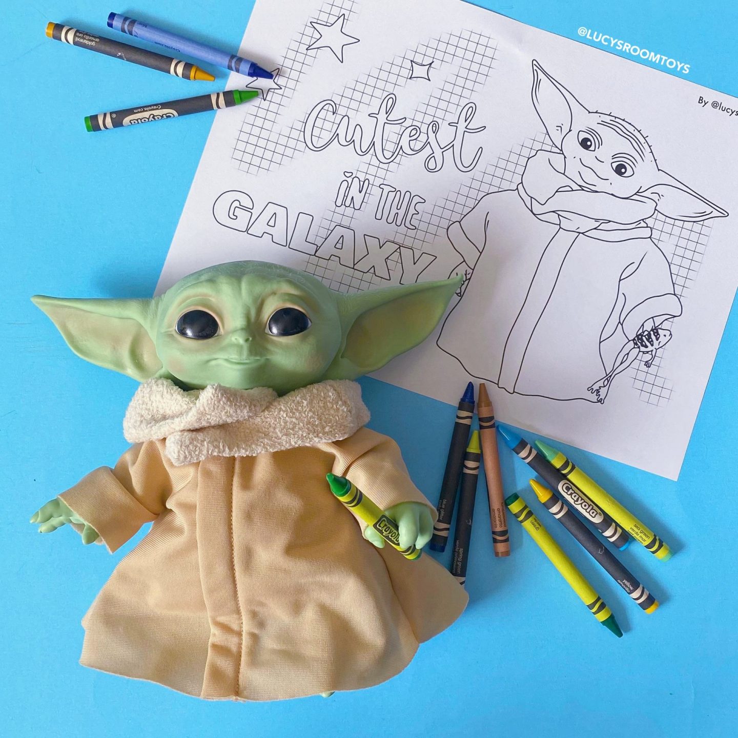 Grogu âthe childâ colouring page â lucys room