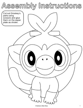 Pokemon arts and crafts activity grookey edition by santanas stem shop