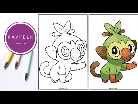 Grookey coloring pages cute grookey pokemon printable coloring pages pokemon coloring page