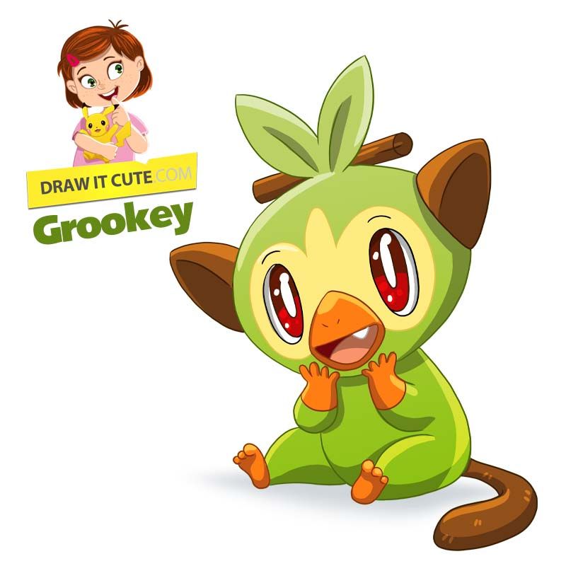 How to draw grookey pokemon super easy with coloring page pokemon pokemon super coloring pages