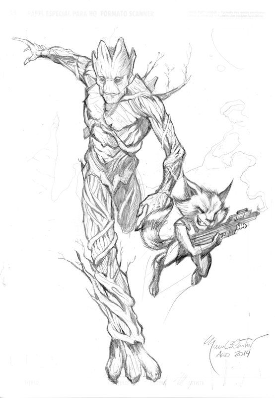 Groot and rocket pictures to draw drawings marvel drawings
