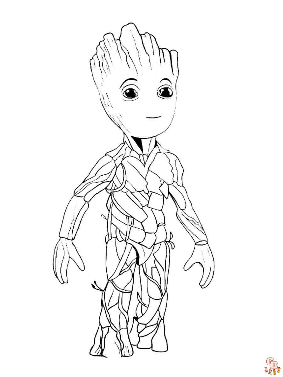 Free printable groot coloring pages for kids