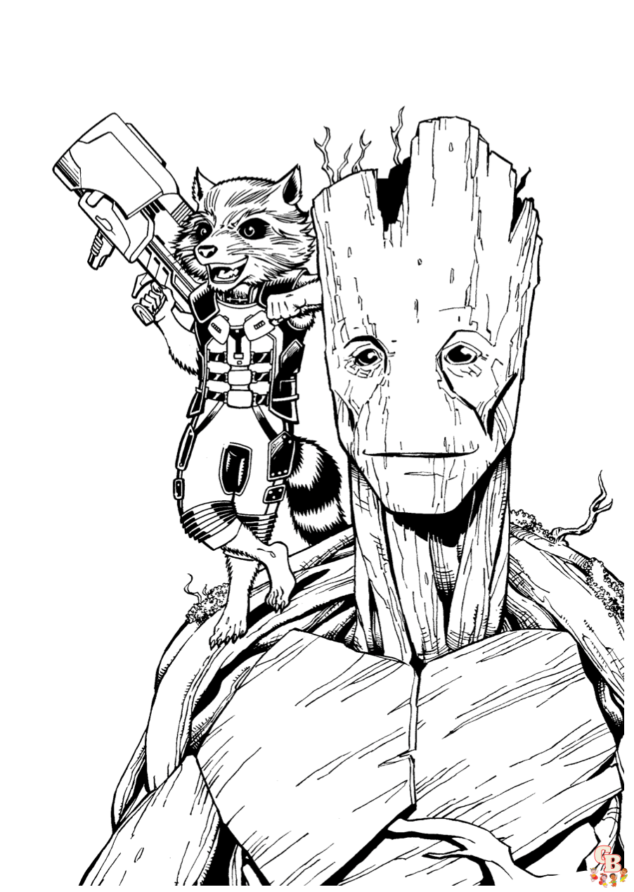 Free printable groot coloring pages for kids