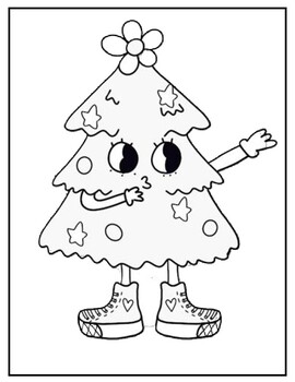 Groovy christmas tree coloring pages by miss jackie mags tpt