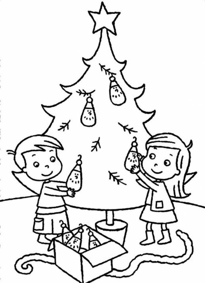 Printable christmas tree coloring pages pdf