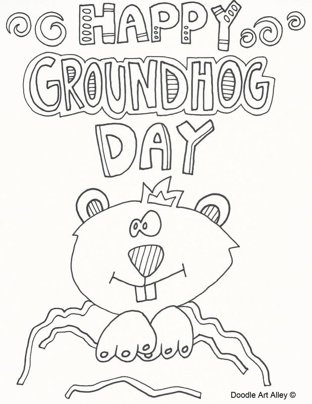 Groundhog day coloring pages