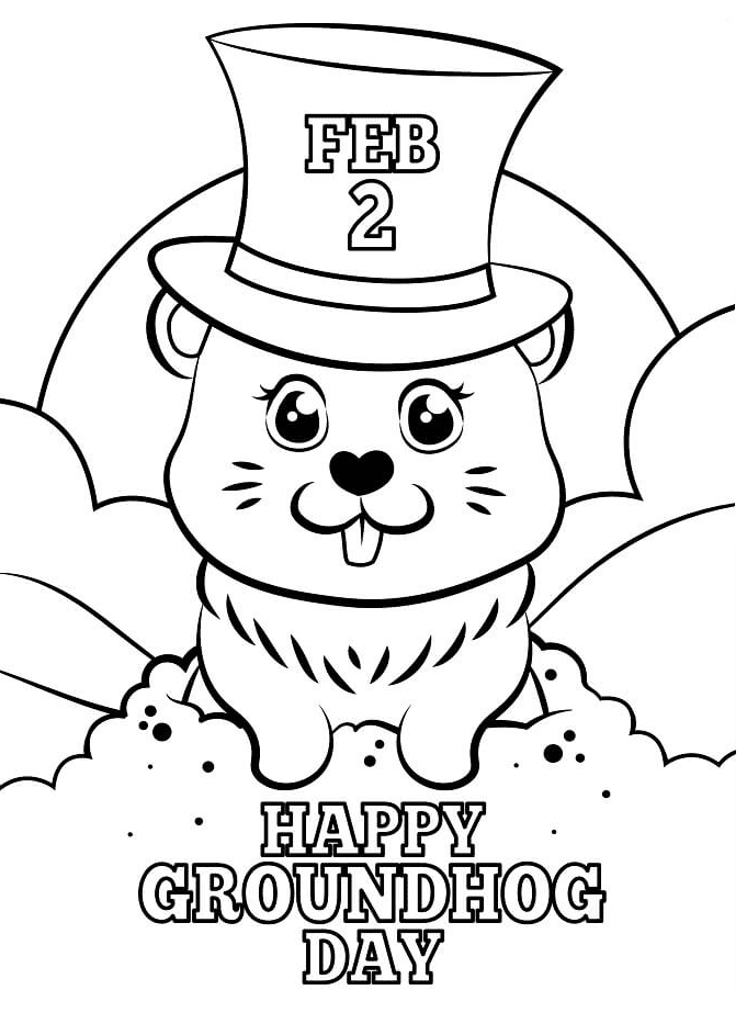 Groundhog day coloring pages printable for free download