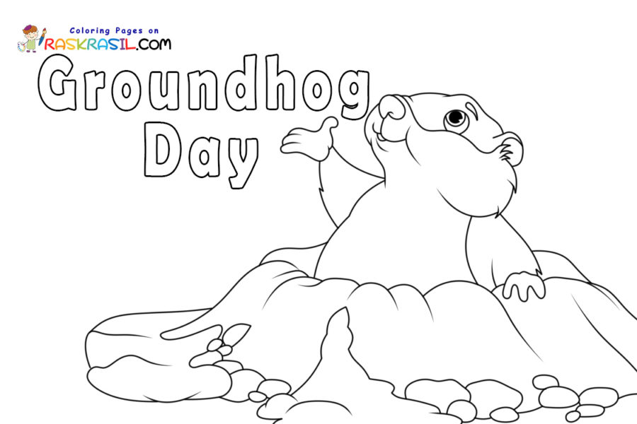 Groundhog day coloring pages