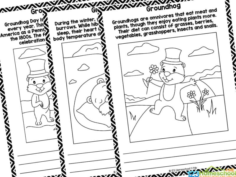 Free printable groundhog day coloring pages