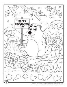 Groundhog day hidden shapes printable woo jr kids activities childrens publishing hidden pictures groundhog day activities groundhog day