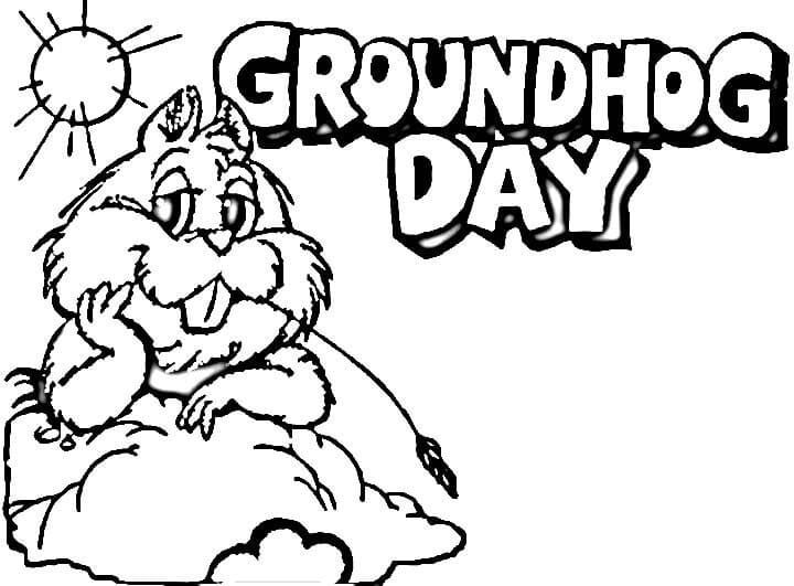 Groundhog day coloring pages