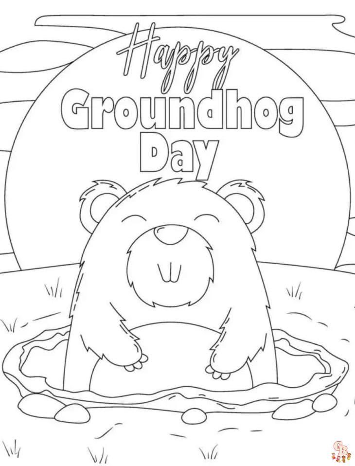 Groundhog day coloring pages coloring fun