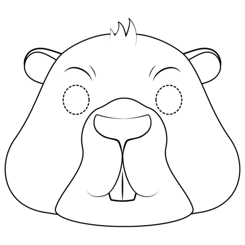 Groundhog mask coloring page free printable coloring pages
