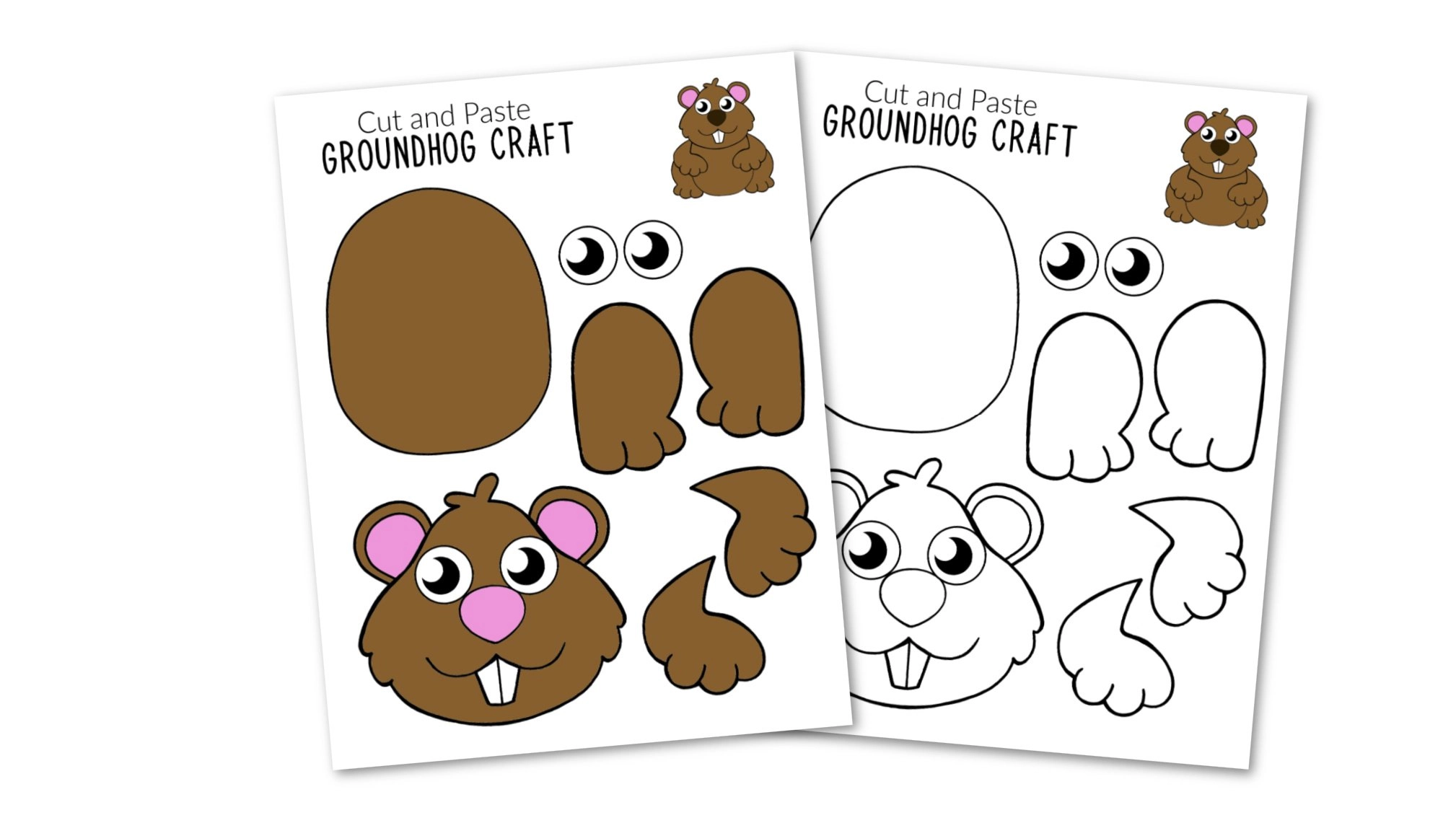 Free printable groundhog craft for kids â simple mom project