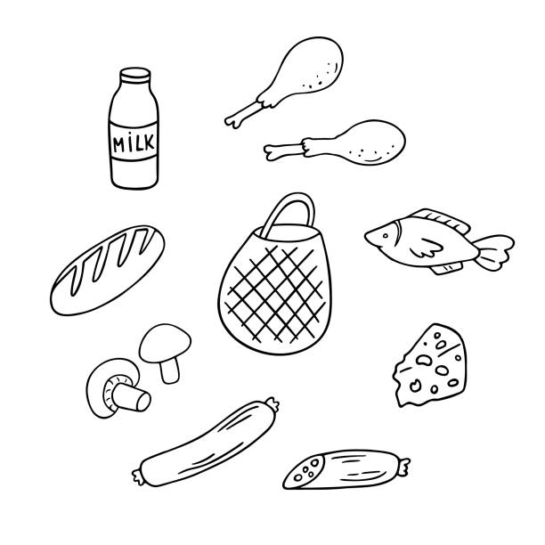 Mushroom coloring pages pictures stock illustrations royalty