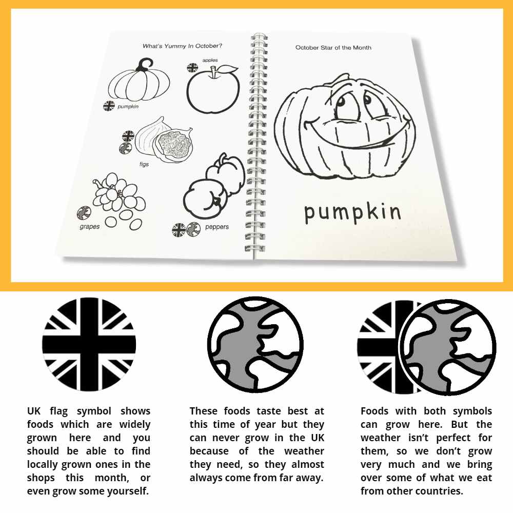 Vegetable colouring for kids