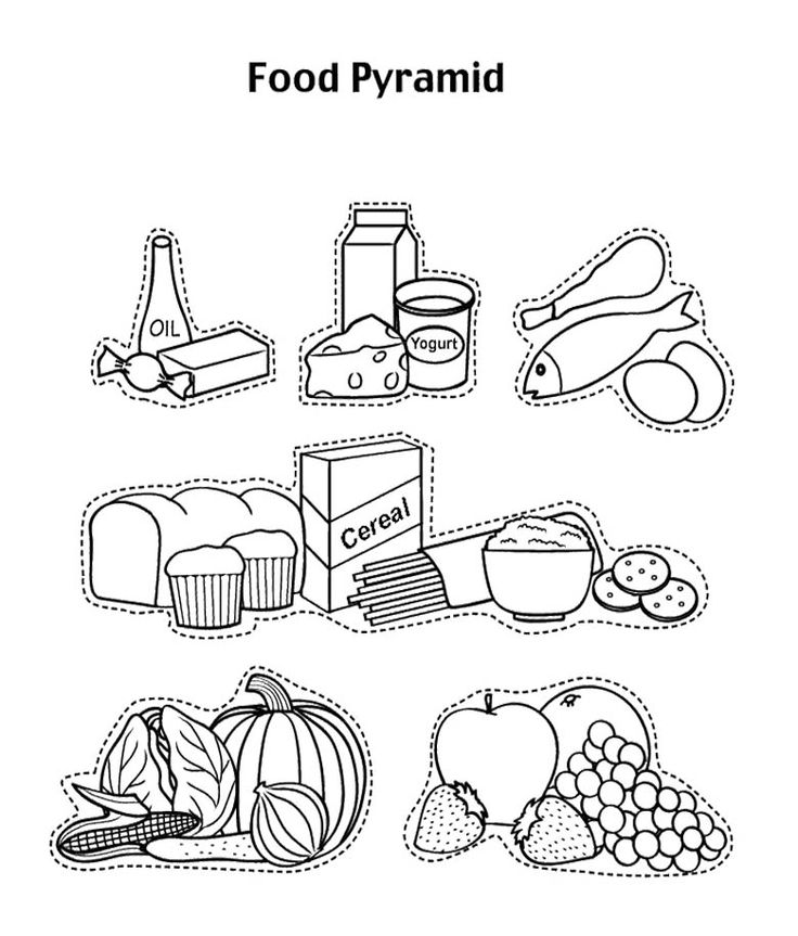 Food pyramid with fruit and and other coloring page alimentos para colorear pirãmide de los alimentos alimentos preescolar