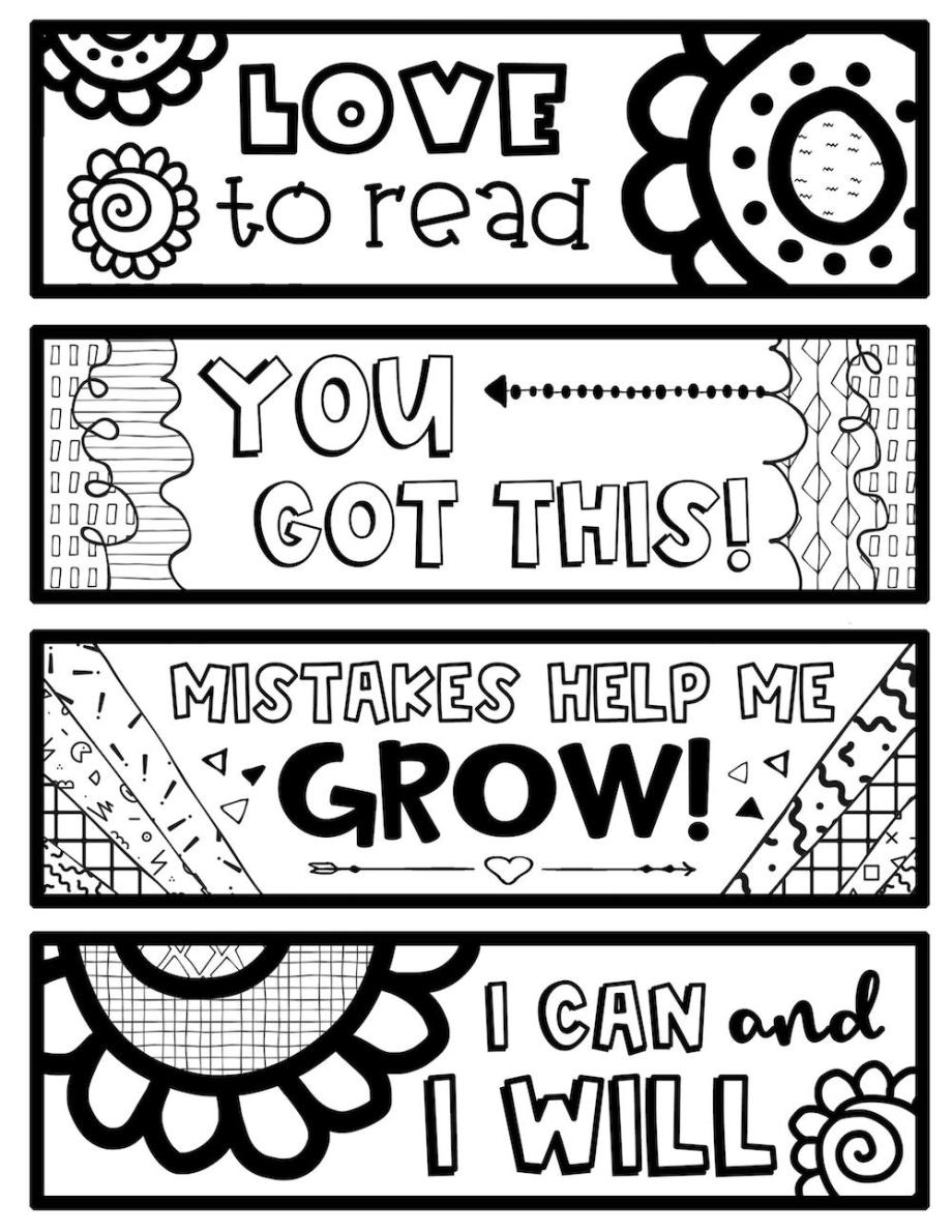 Growth mindset coloring bookmarks â art is basic an elementary art blog