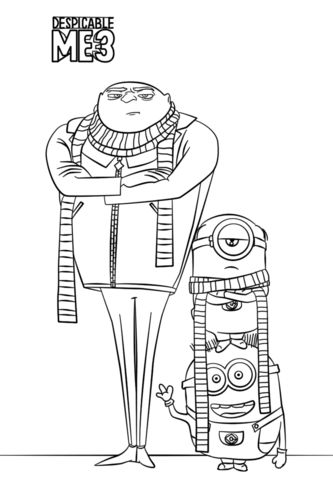 Felonious gru and minions coloring page gru and minions minion coloring pages coloring pages for boys