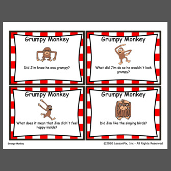 Grumpy monkey question cards