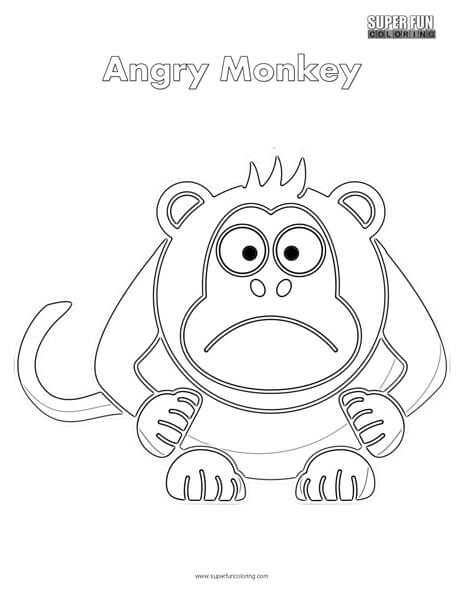 Cartoon angry monkey coloring page