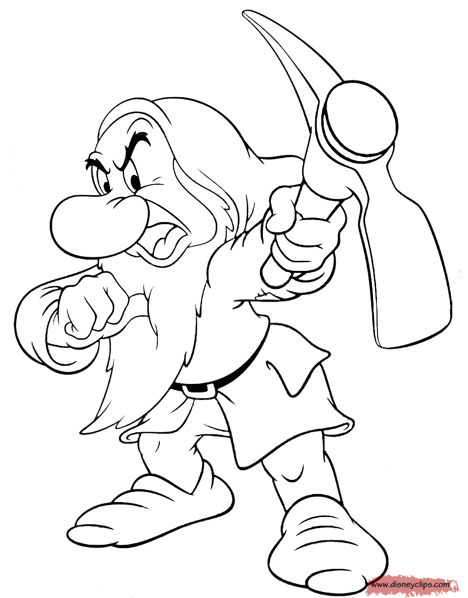 Snow white and the seven dwarfs coloring pages