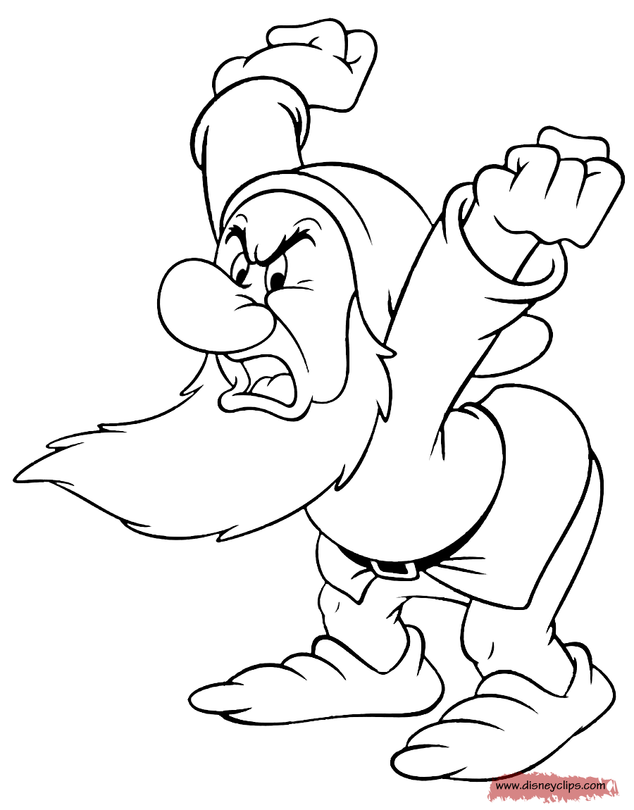Snow white and the seven dwarfs coloring pages printable for free download