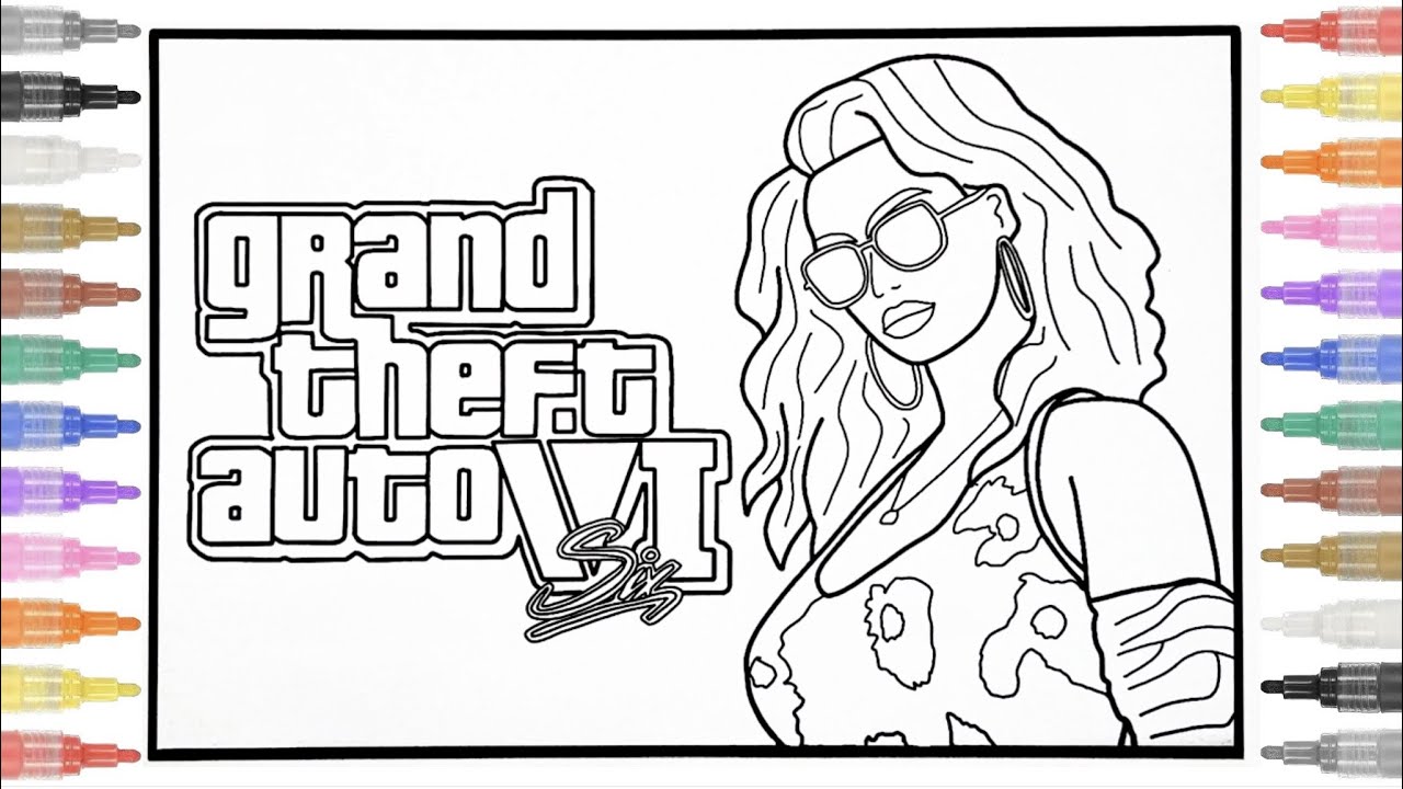 Coloring of gta vi concept gta vi grand theft auto coloring ncs