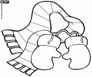Guantes y bufanda de santa claus para colorear pintar e imprimir santa claus para colorear dibujos de guantes gorro de lana