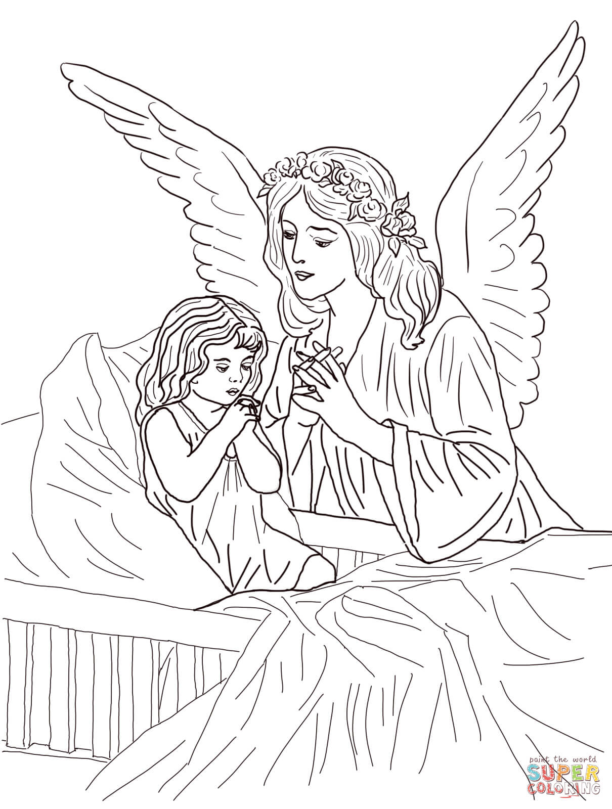 Guardian angel prayers coloring page free printable coloring pages