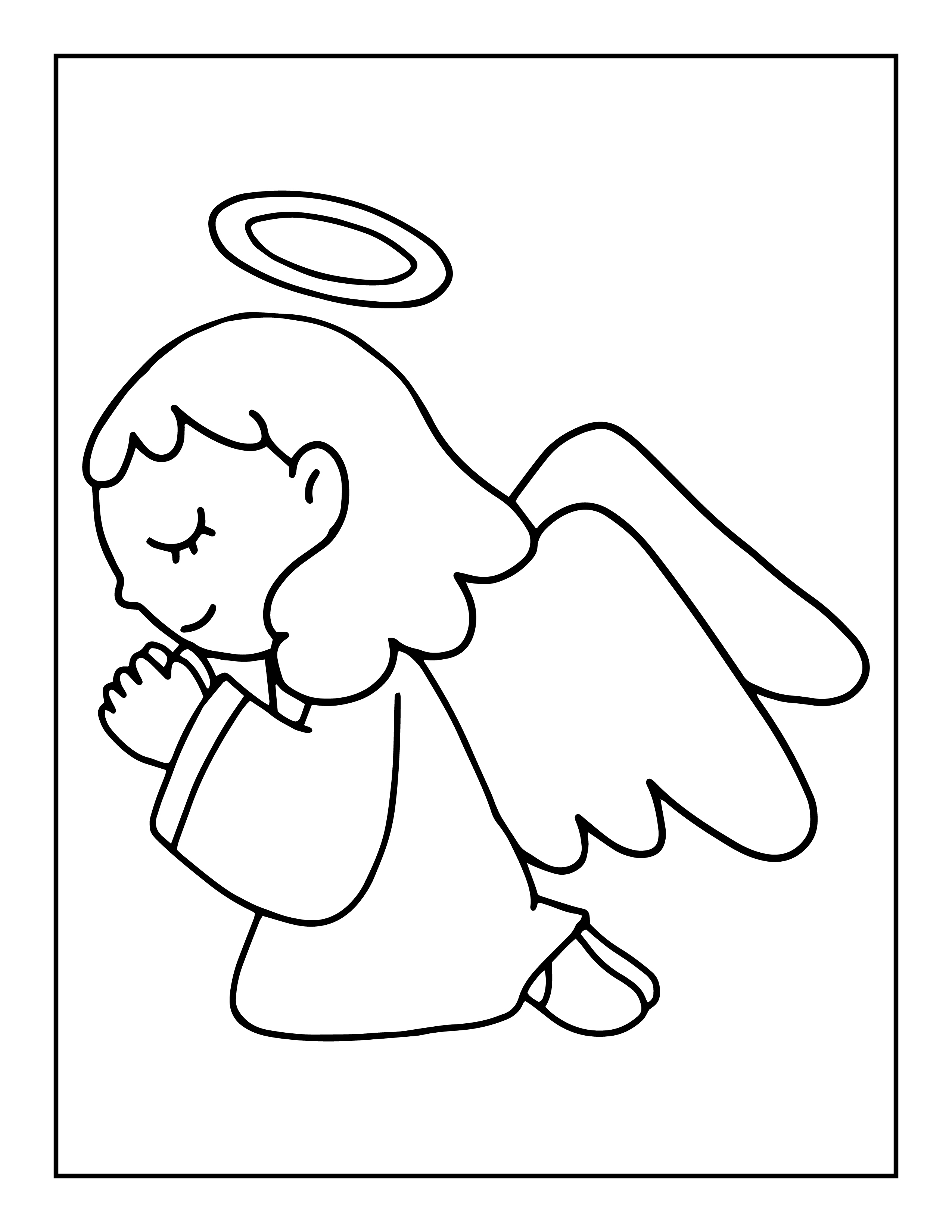 Adorable angel coloring pages north pole christmas
