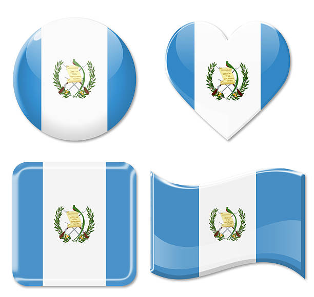 Round flag of guatemala with color pattern stock photos pictures royalty