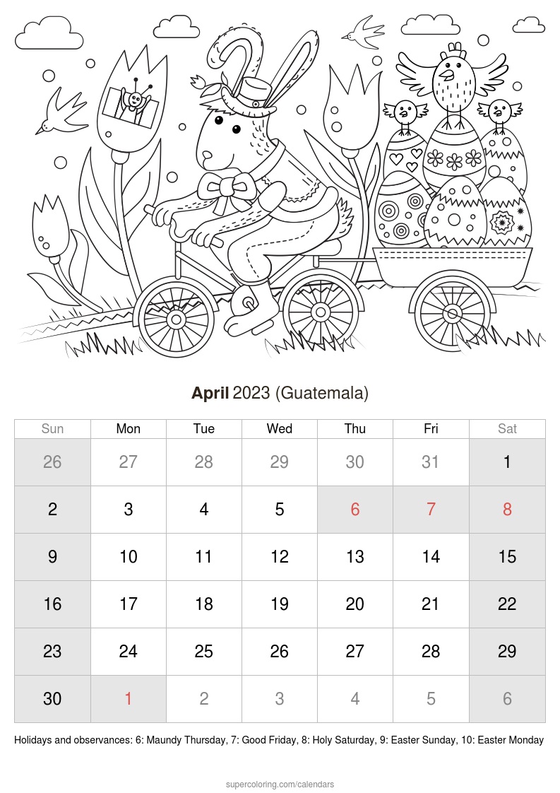 April calendar