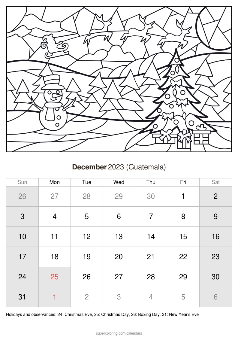 December calendar