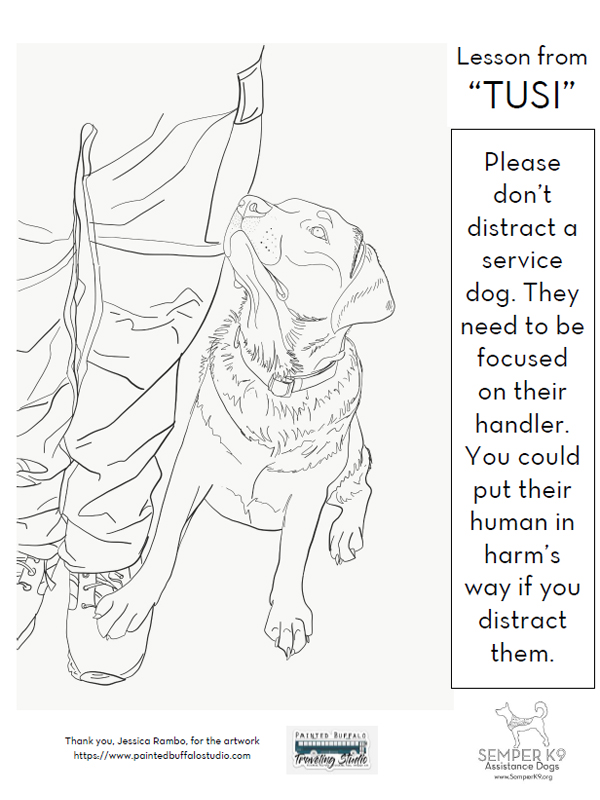 Semper ks service dog safety coloring book pages