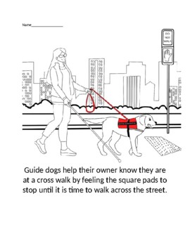 Service dog coloring pages part by the teacher and service dog duo