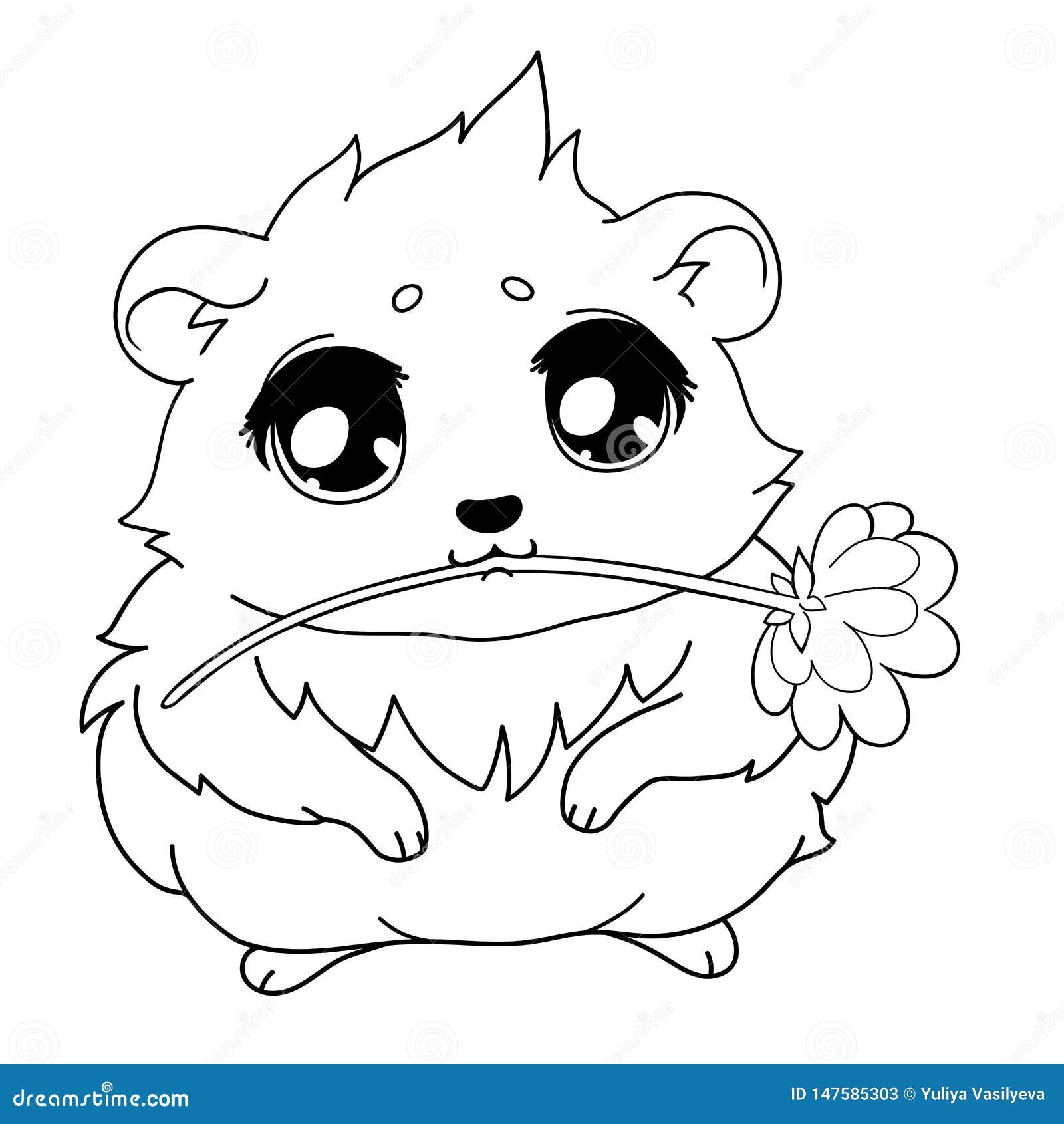Cavy with a flower