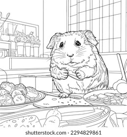 Guinea pig black white clipart stock photos and pictures