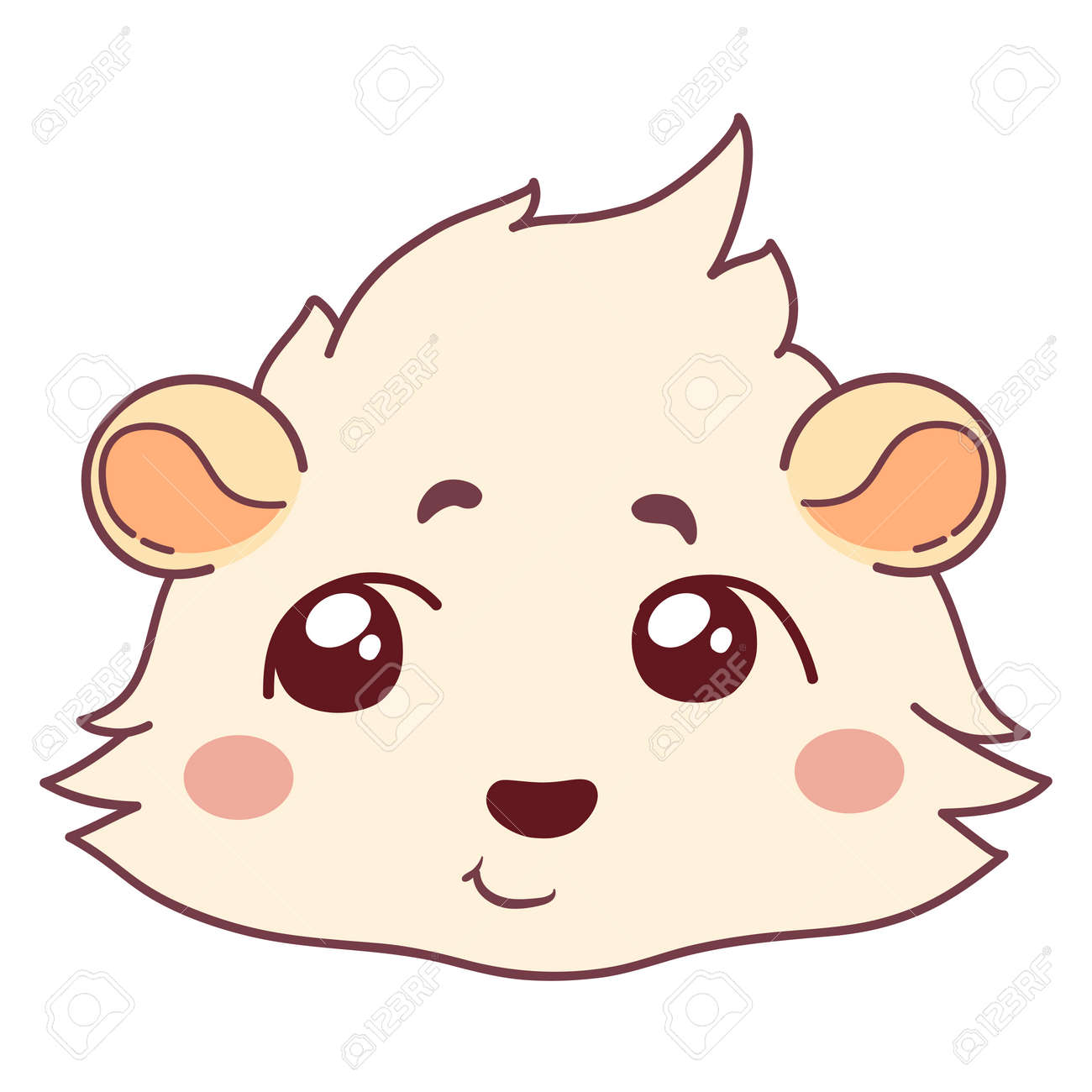 Cartoon guinea pig color head emoticon isolated on transparent background royalty free svg cliparts vectors and stock illustration image