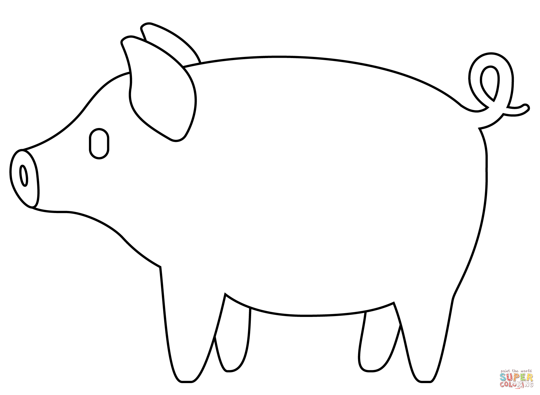 Pig side emoji coloring page free printable coloring pages