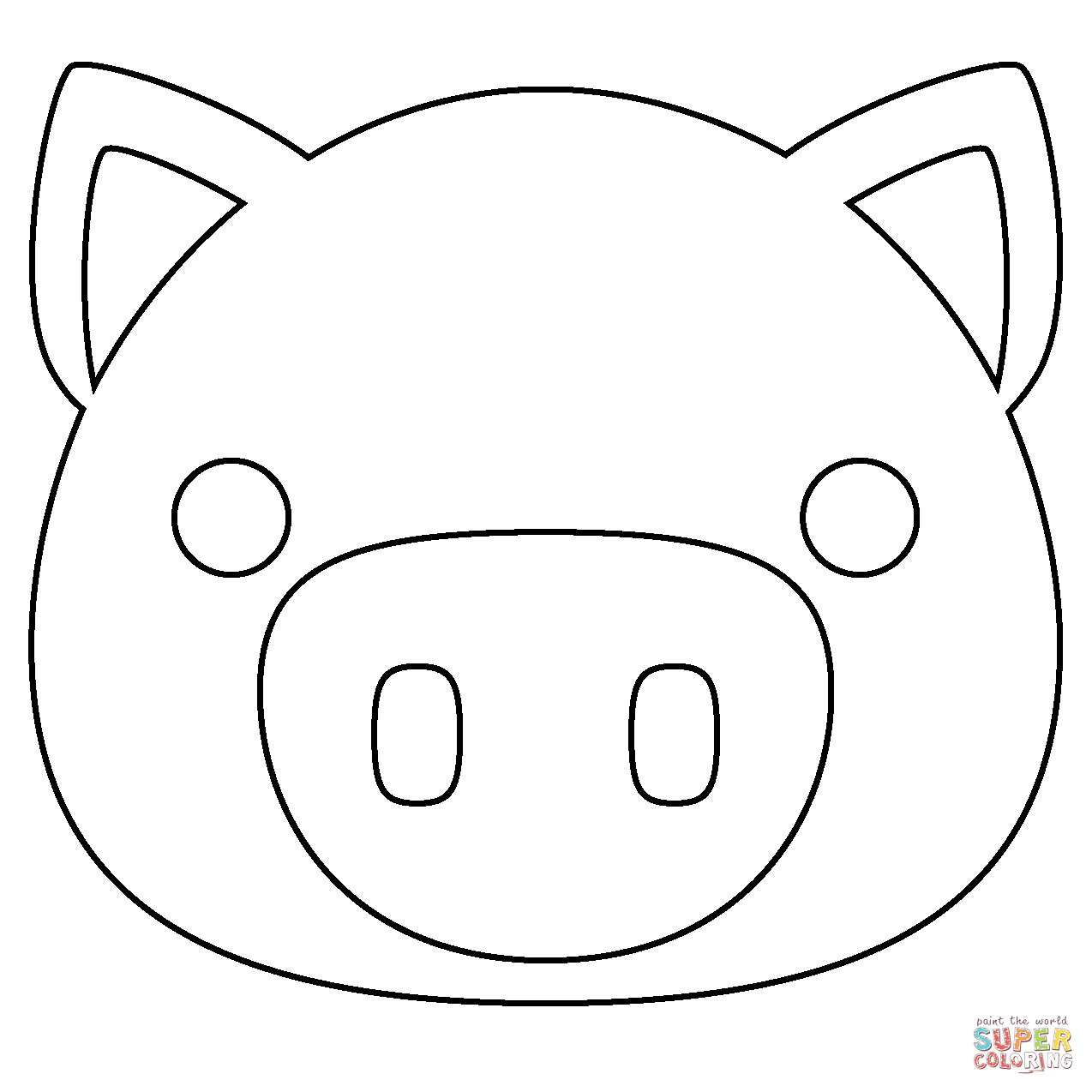 Pig face emoji coloring page free printable coloring pages