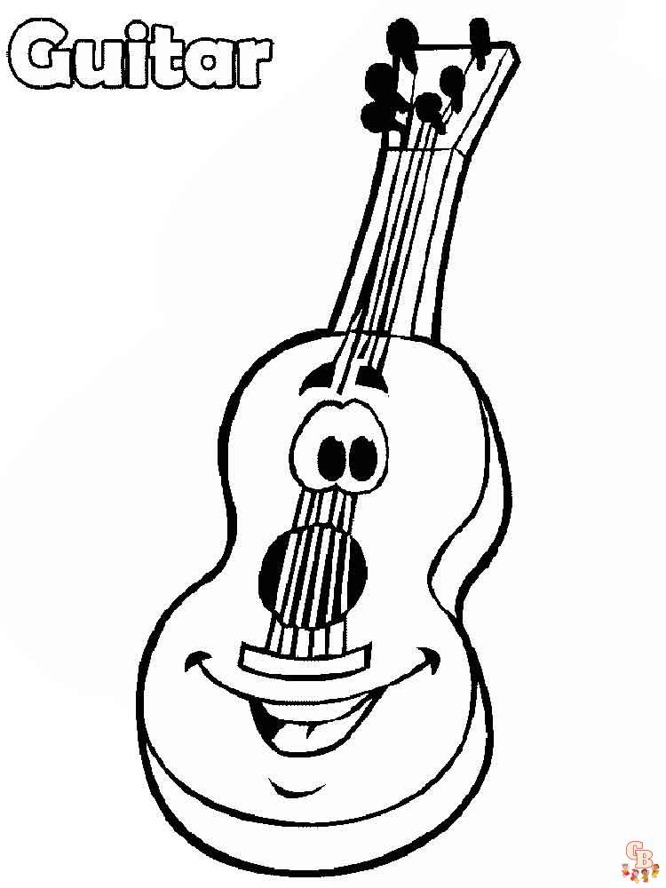 Guitar coloring pages free printable and easy coloring pages