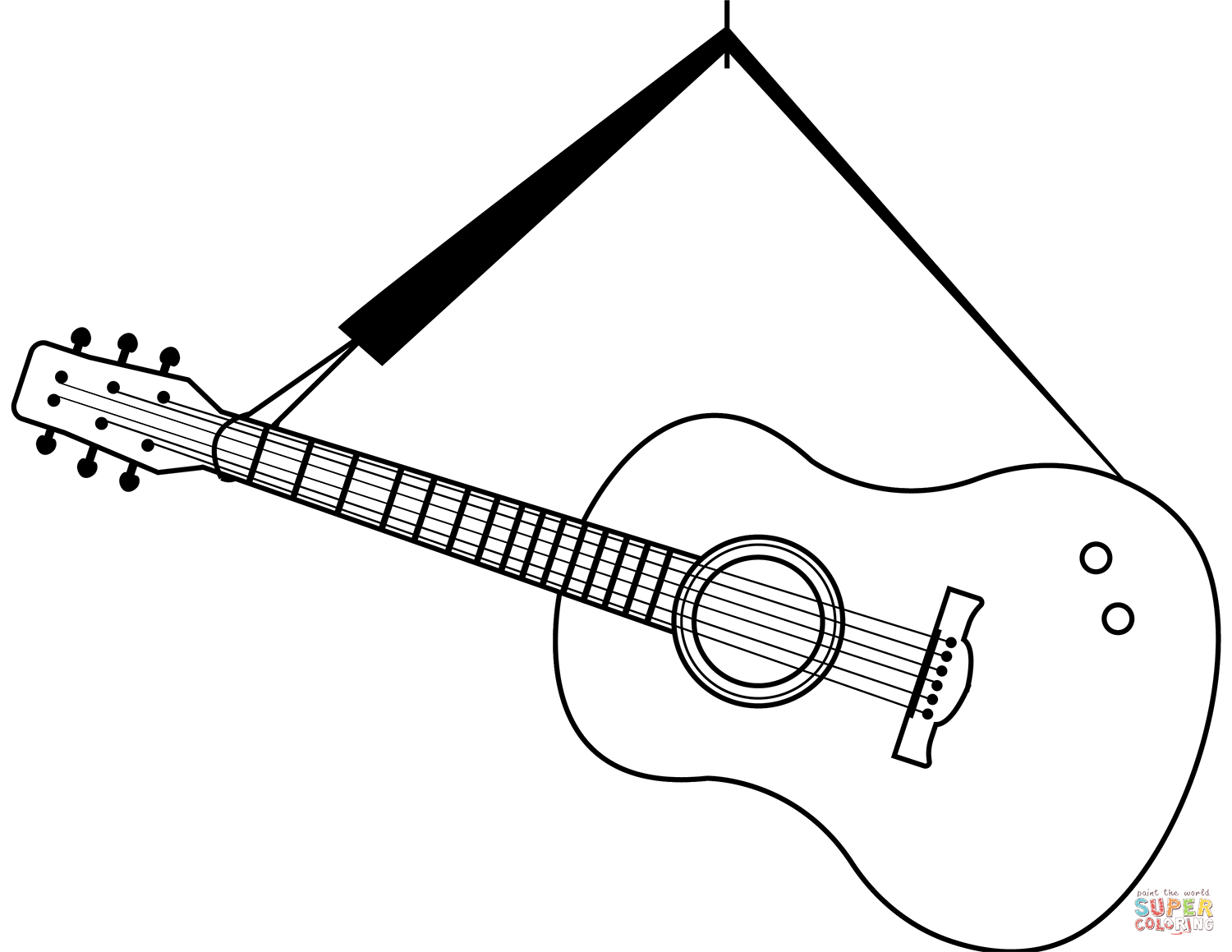 Acoustic guitar coloring page free printable coloring pages
