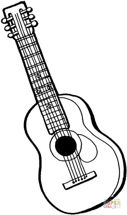 String guitar coloring page free printable coloring pages
