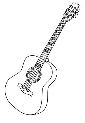 Free printable guitar coloring pages for adults and kids