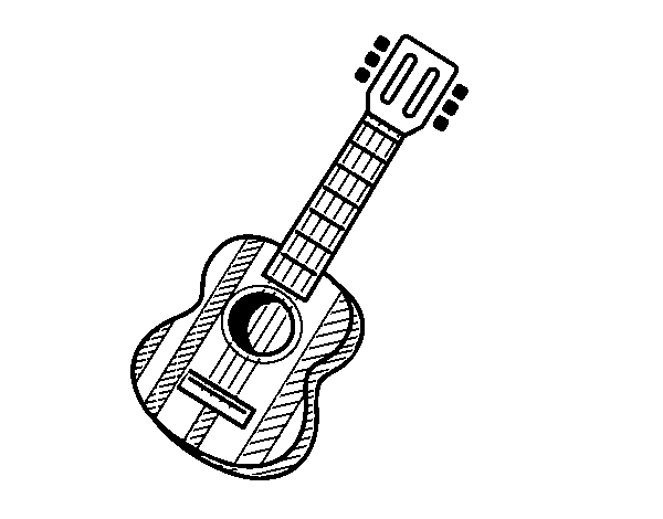 The spanish guitar coloring page