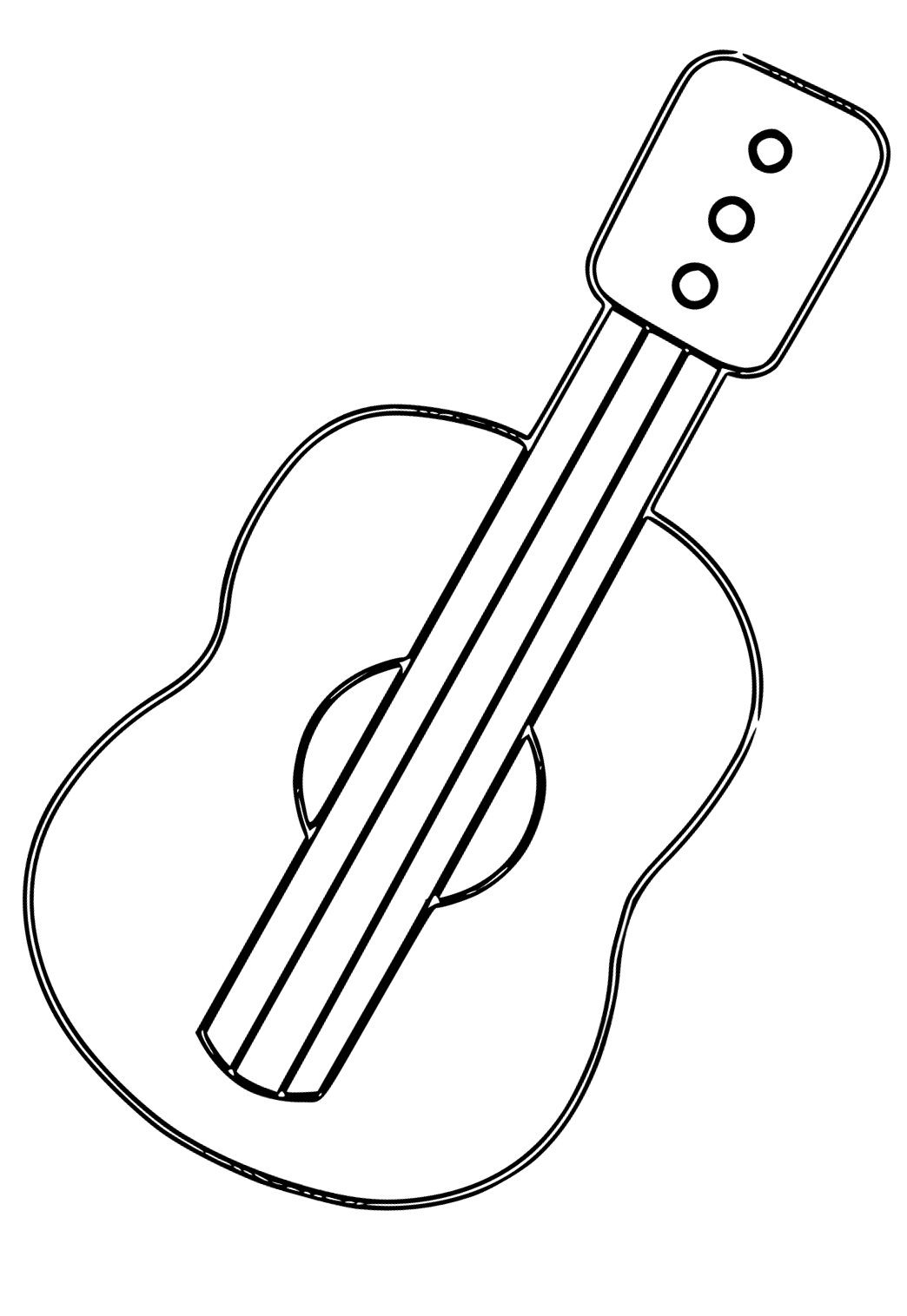 Free printable guitar easy coloring page for adults and kids
