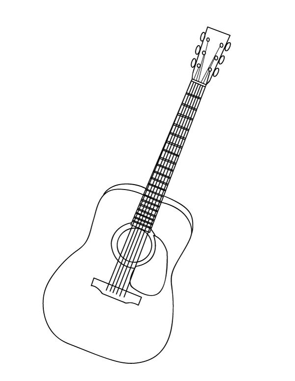 Printable guitar coloring page guitar color coloring pages