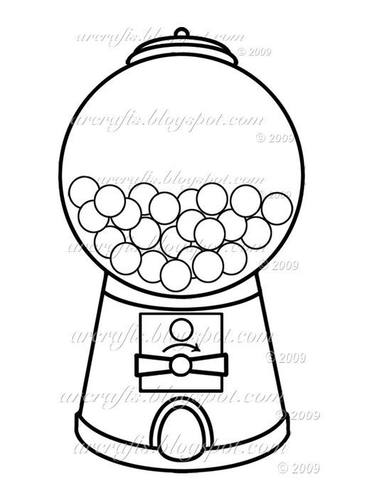 Image result for free printable gumball machine black white mãquina de chicles dibujos fãciles dibujos faciles y lindos